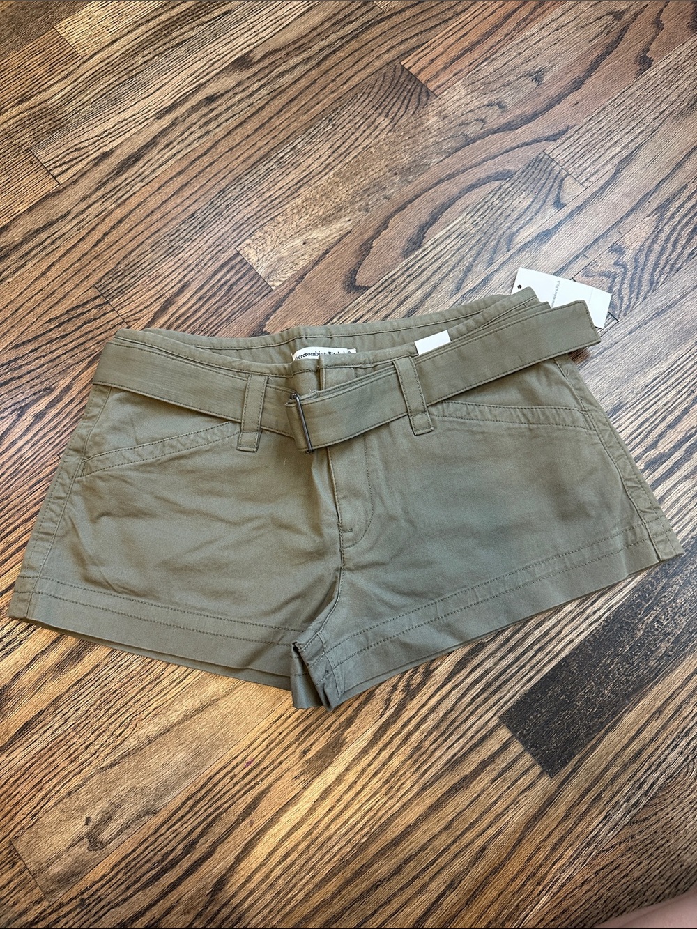 Abercrombie & Fitch Olive Utility Belted Shorts